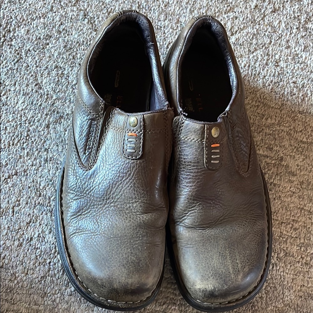 Men's Brown Leather Slip-On Shoes